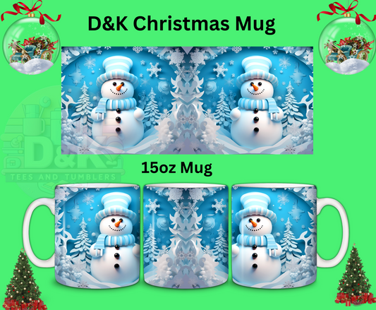 15oz Snowman Christmas Mug - Festive & Cozy Holiday Cheer!