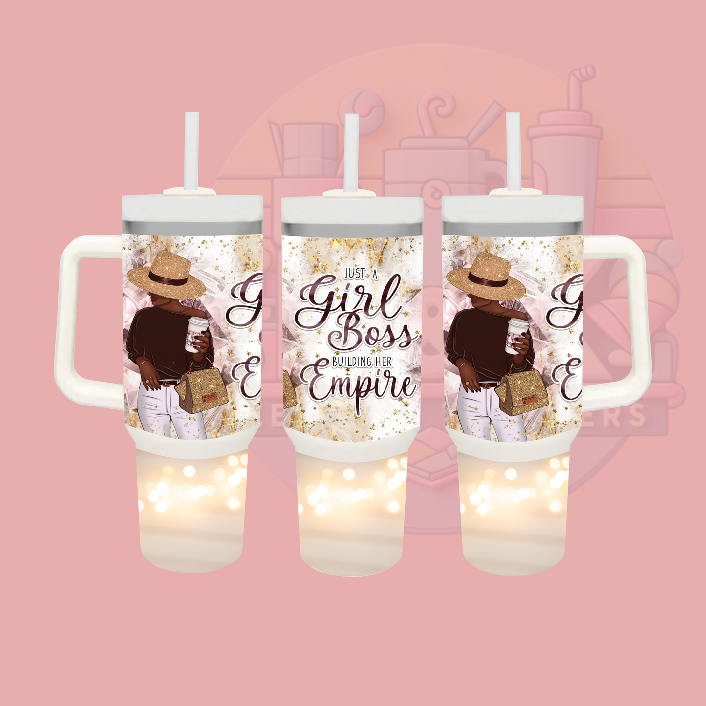 40oz "Girl Boss Building her Empire" Tumbler with Handle