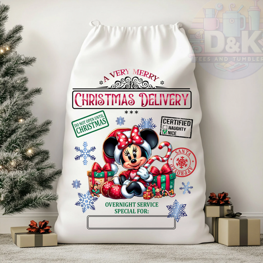 "Personalized Large Santa Sack" Minnie